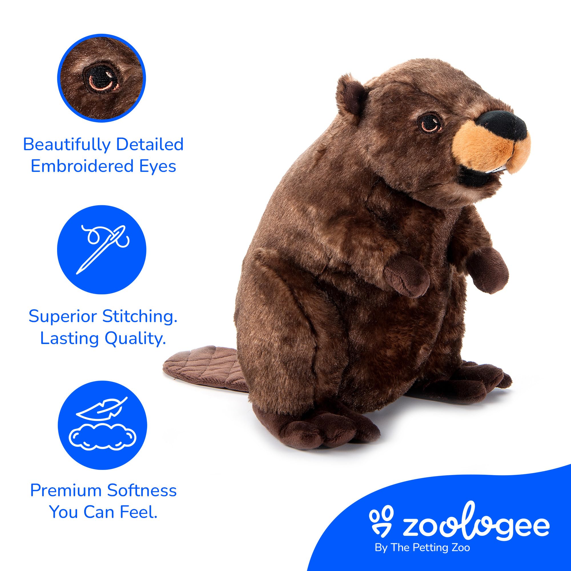 Amazon.com: The Petting Zoo Beaver Stuffed Animal Plushie, Kids